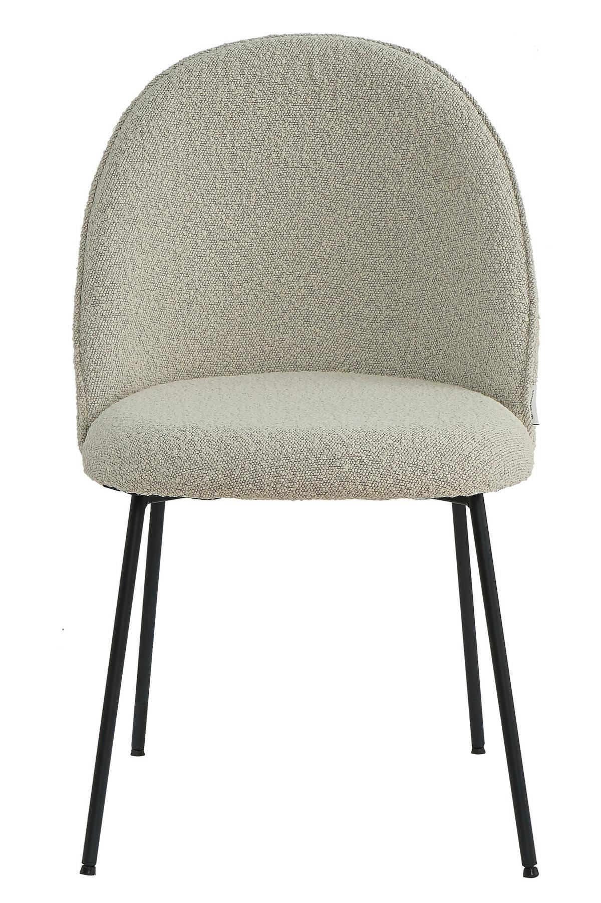 STUHL-SET Schwarz/Beige/Grau 2-teilig - Beige/Schwarz, Design, Textil/Metall (49,5/84/47,5cm) - MID.YOU