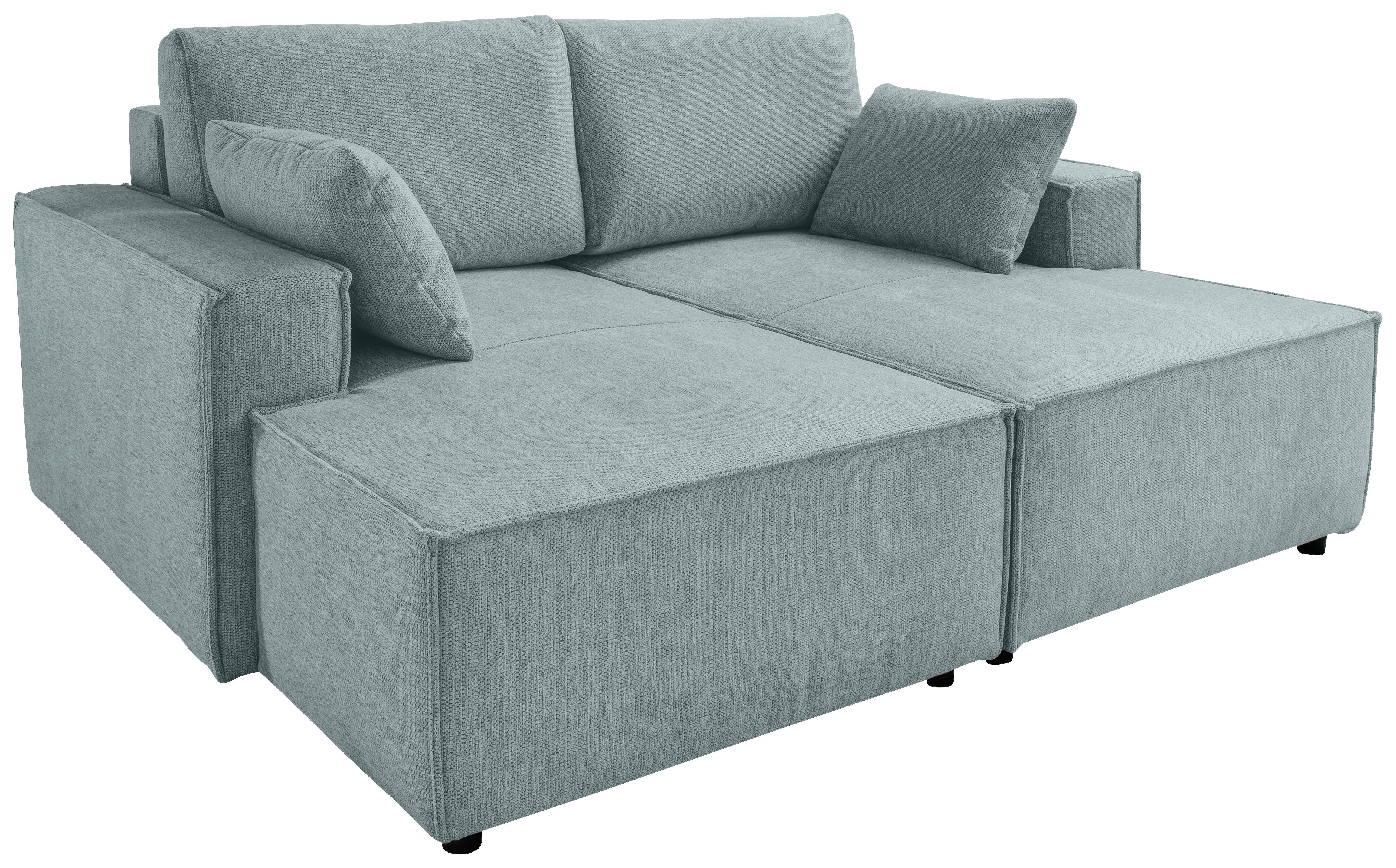 Bigsofa Tramin, Silberfarben B: 188 Cm - Mintgrau/Schwarz, MODERN, Textil (188/86/154cm) - Livetastic
