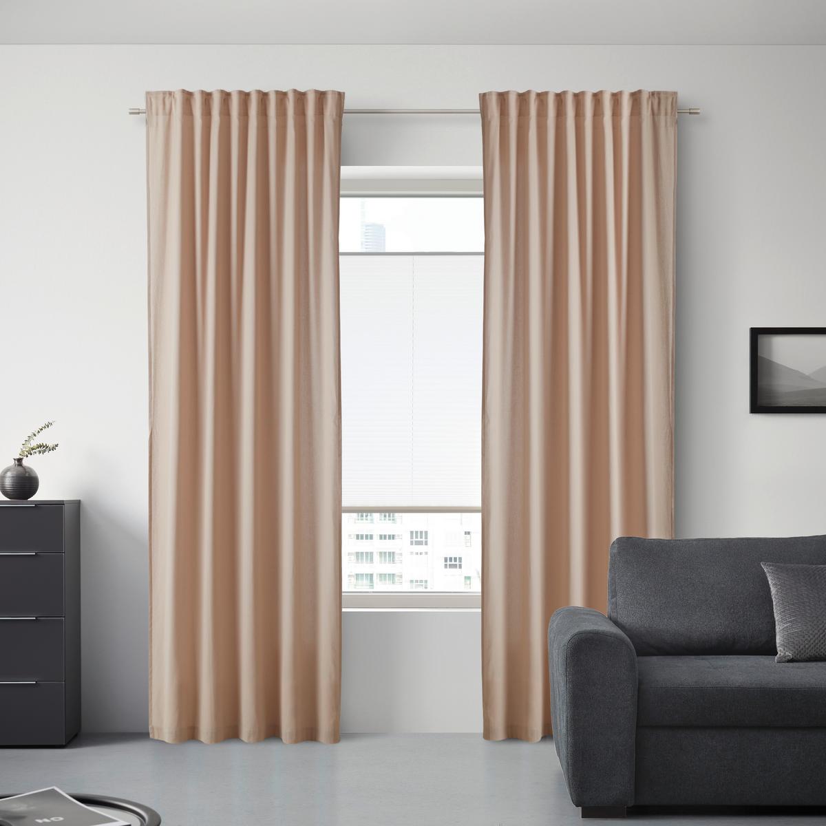 Hotový závěs Sila, 140/255cm, béžová - béžová, Moderní, textil (140/255cm) - Modern Living