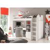 Hochbett Unit Inkl. Stauraum U. Tisch, Lf: 90x200 Cm - Weiß, MODERN, Holzwerkstoff (90/200cm) - MID.YOU