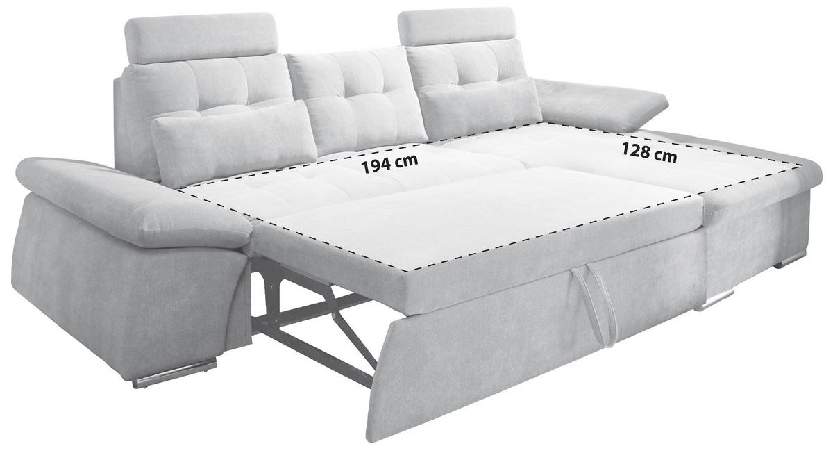 Sedací souprava s rozkladem Nalo hnědá - barvy stříbra/jílová barva, Konvenční, kompozitní dřevo/textil (268/170cm) - MID.YOU