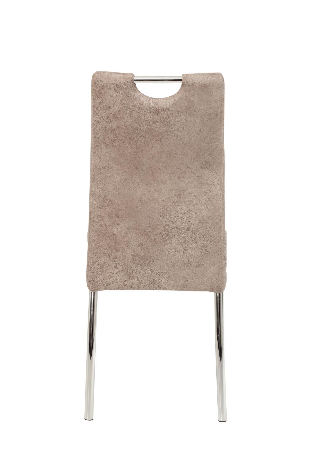 STOLIČKA SUSI II - chrómová/béžová, Modern, kov/textil (44/98/61cm)