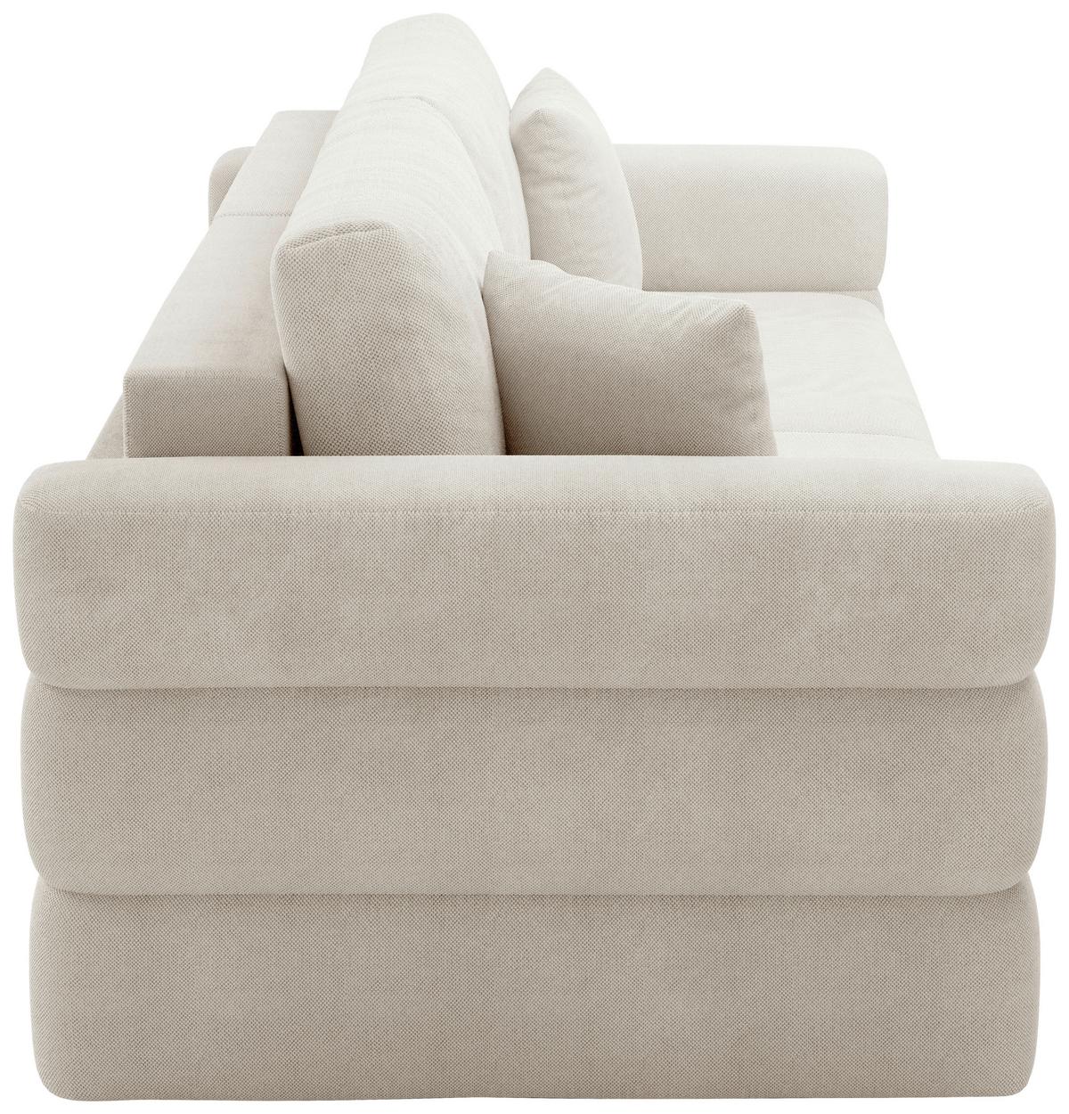 Schlafsofa Terazzo Beige B: 254cm - Beige/Schwarz, Design, Textil (254/93/167cm) - Livetastic