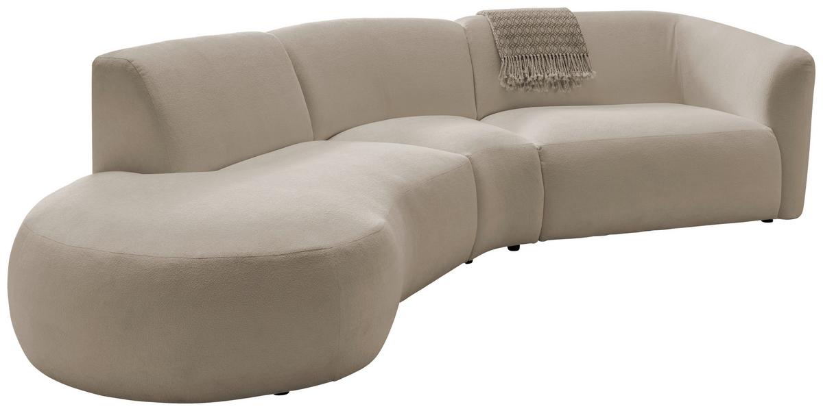 Ecksofa Jesi, Taupe S: 182x276 Cm - Taupe/Schwarz, MODERN, Textil (182/276cm) - Livetastic