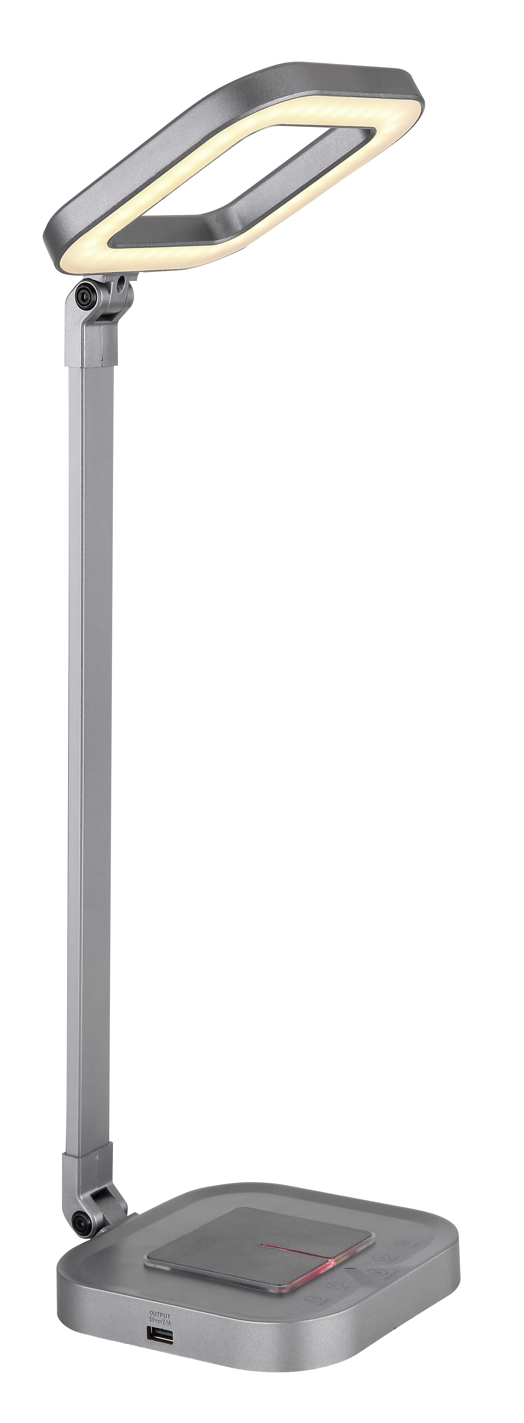Led Lampa Na Písací Stôl Keiko, V: 58cm - sivá/biela, Romantický / Vidiecky, kov/plast (14,5/14,5/58cm) - Modern Living