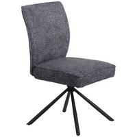 Stuhl Ellen Webstoff Anthrazit, B: 49 Cm - Anthrazit/Schwarz, MODERN, Textil/Metall (49/91/66cm)