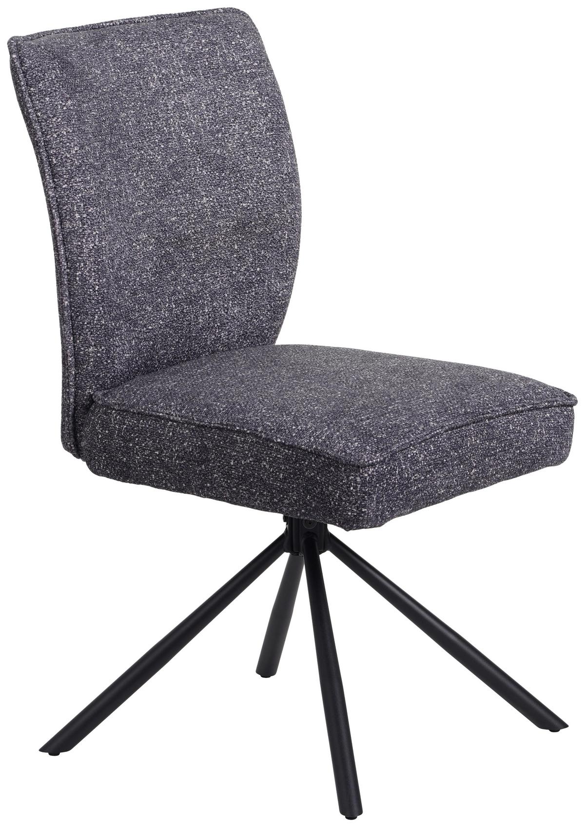 Stuhl Ellen Webstoff Anthrazit, B: 49 Cm - Anthrazit/Schwarz, MODERN, Textil/Metall (49/91/66cm)