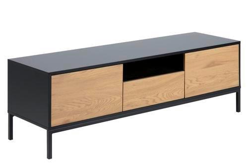 Lowboard Seaford B: 140 cm Schwarz/Eiche Dekor - MODERN (140/45/40cm) - MID.YOU