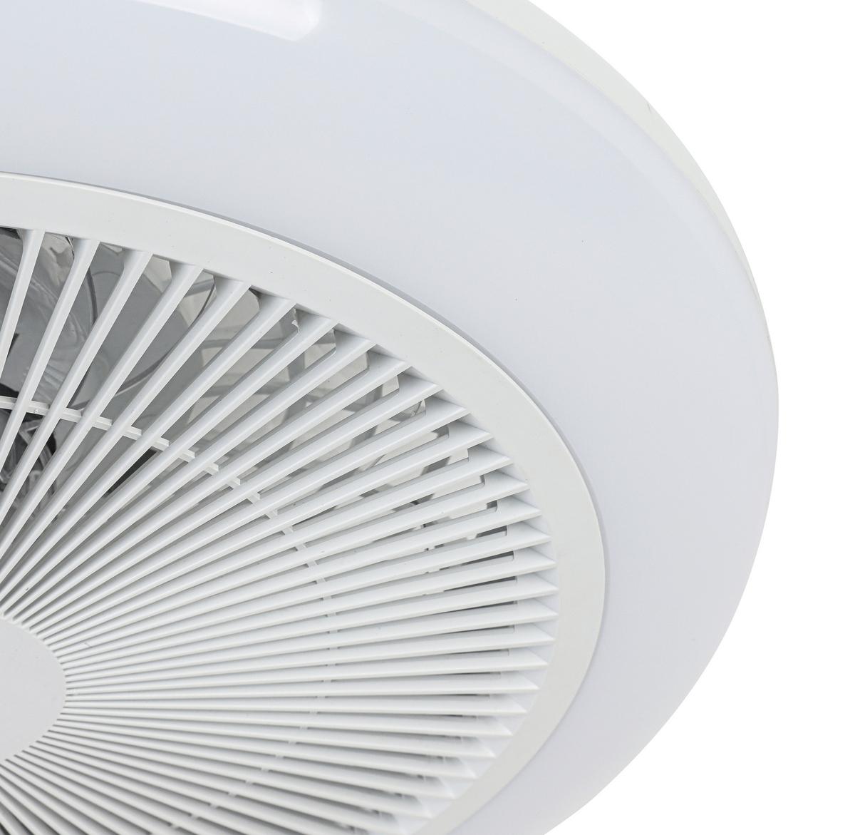 STROPNÍ VENTILÁTOR OLIVER - bílá/průhledné, Moderní, kov/plast (46/14,5/14,5cm) - Mömax