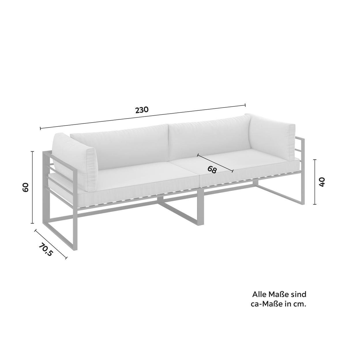 TERASOVÁ SEDACÍ SOUPRAVA MALINA - šedá/černá, Moderní, kov/textil (230/60/70,5cm) - Bessagi Garden