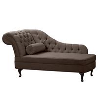 Récamiere Pako Graubraun B: 185cm - Graubraun/Braun, Design, Textil (185/93/75cm) - Livetastic