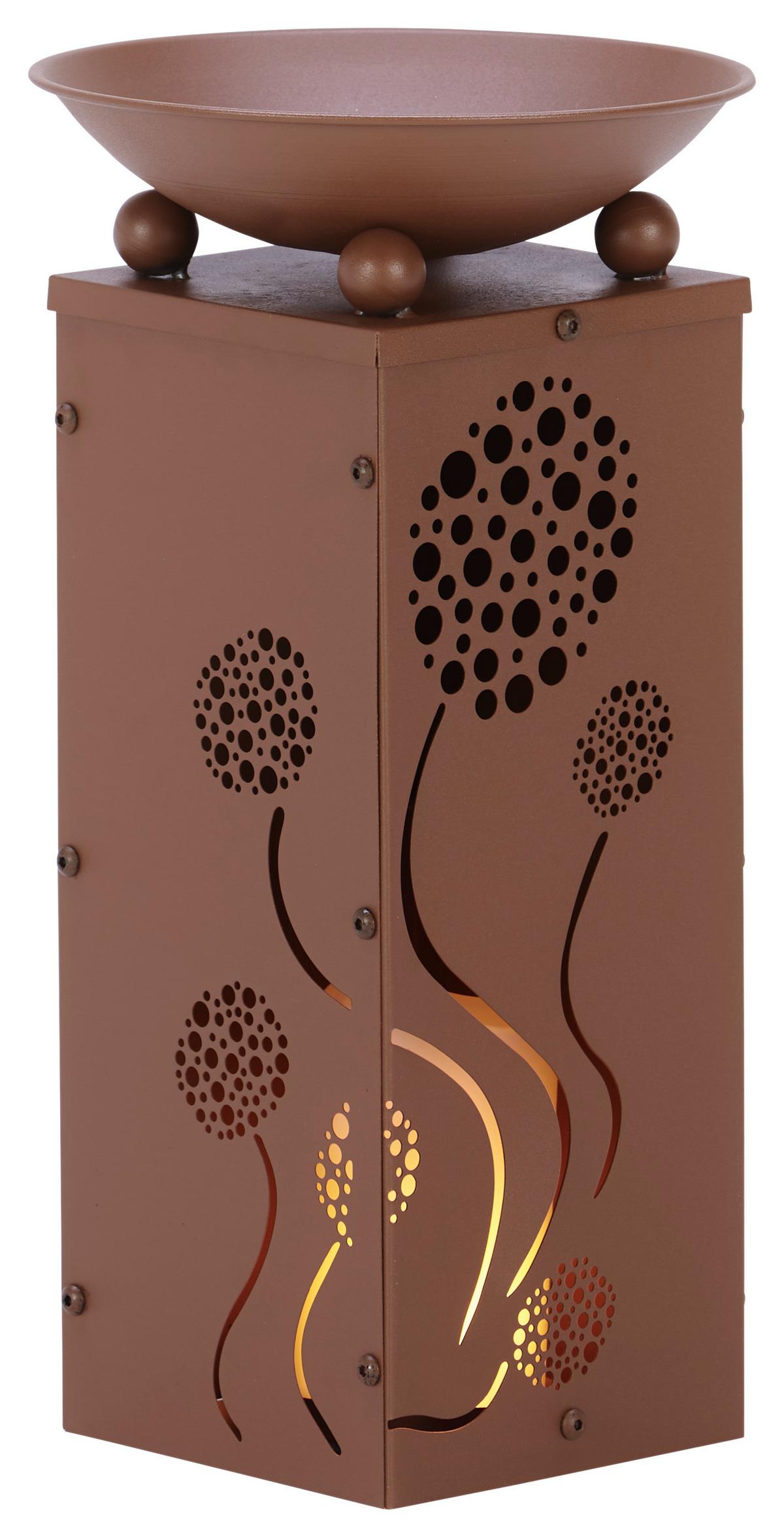 Led Dekosäule Mit Schale Pusteblume H: 39 Cm - Rostfarben, Basics, Metall (21/21/39cm)