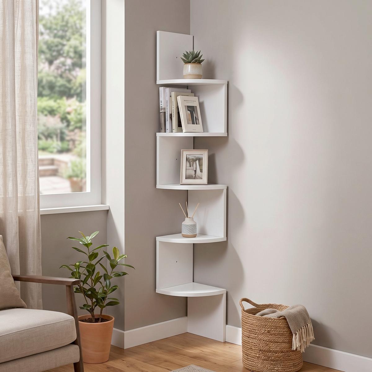 ECKREGAL B: 20 cm, Weiß - Weiß, Basics, Holzwerkstoff (20/127,5/20cm) - Boxxx