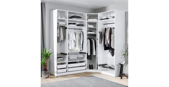 Offener Kleiderschrank Mit Laden 182 cm Unit Weiß - Weiß, MODERN, Holzwerkstoff (182,2/242,2/227,8cm) - Ondega