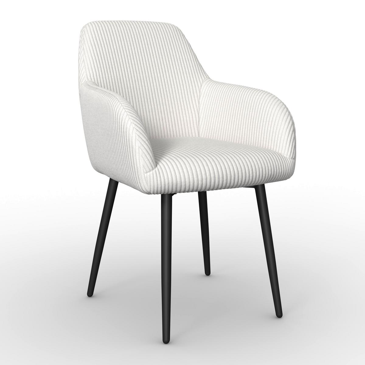 ŽIDLE S PODRUČKAMI ALANI KRÉMOVÁ - černá/krémová, Moderní, kov/textil (60/58/86cm) - Bessagi Home