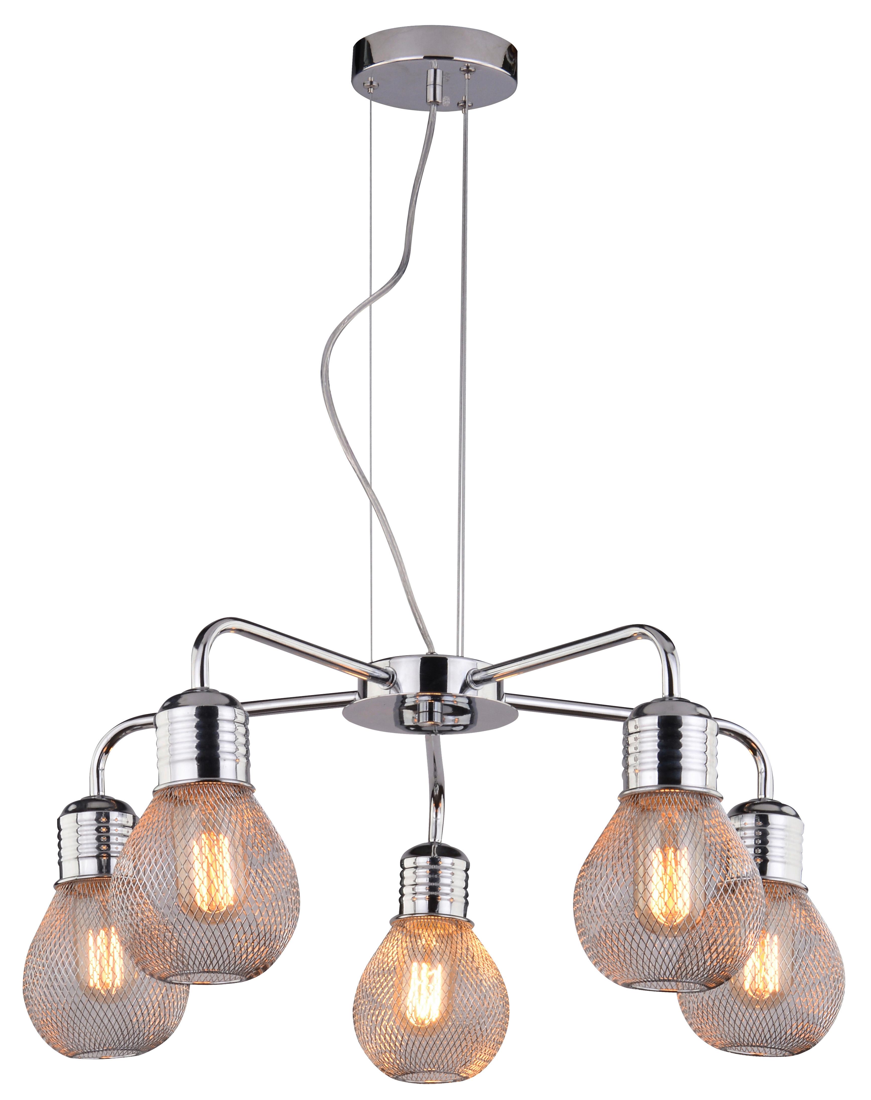 Pendelleuchte 35-58669 Gliva - Chromfarben, KONVENTIONELL, Metall (46/46/125cm)