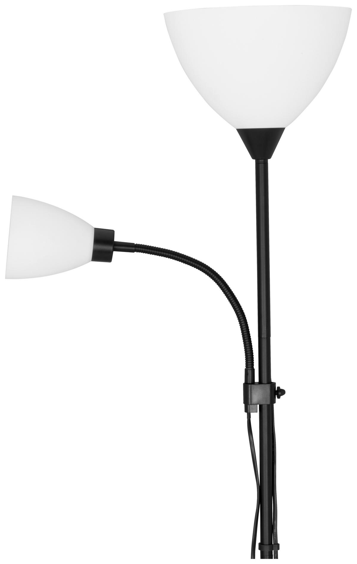 Stehleuchte Doris - Klar/Schwarz, KONVENTIONELL, Kunststoff/Metall (23,5/23,0cm) - Ondega