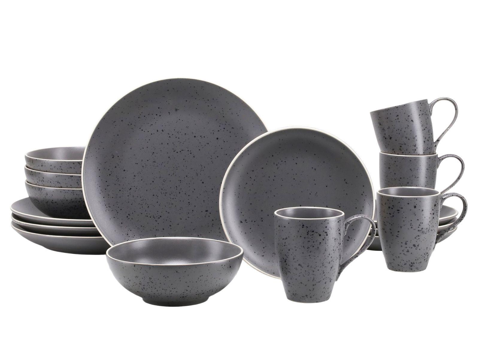 Kombinovaná souprava 16- dílna - antracitová, Konvenční, keramika - Creatable