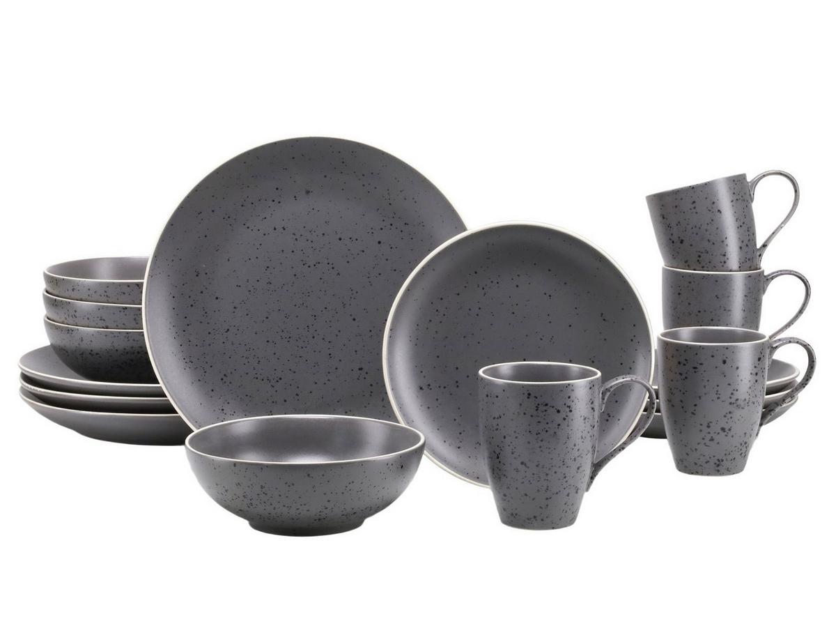 Kombinovaná souprava 16- dílna - antracitová, Konvenční, keramika - Creatable