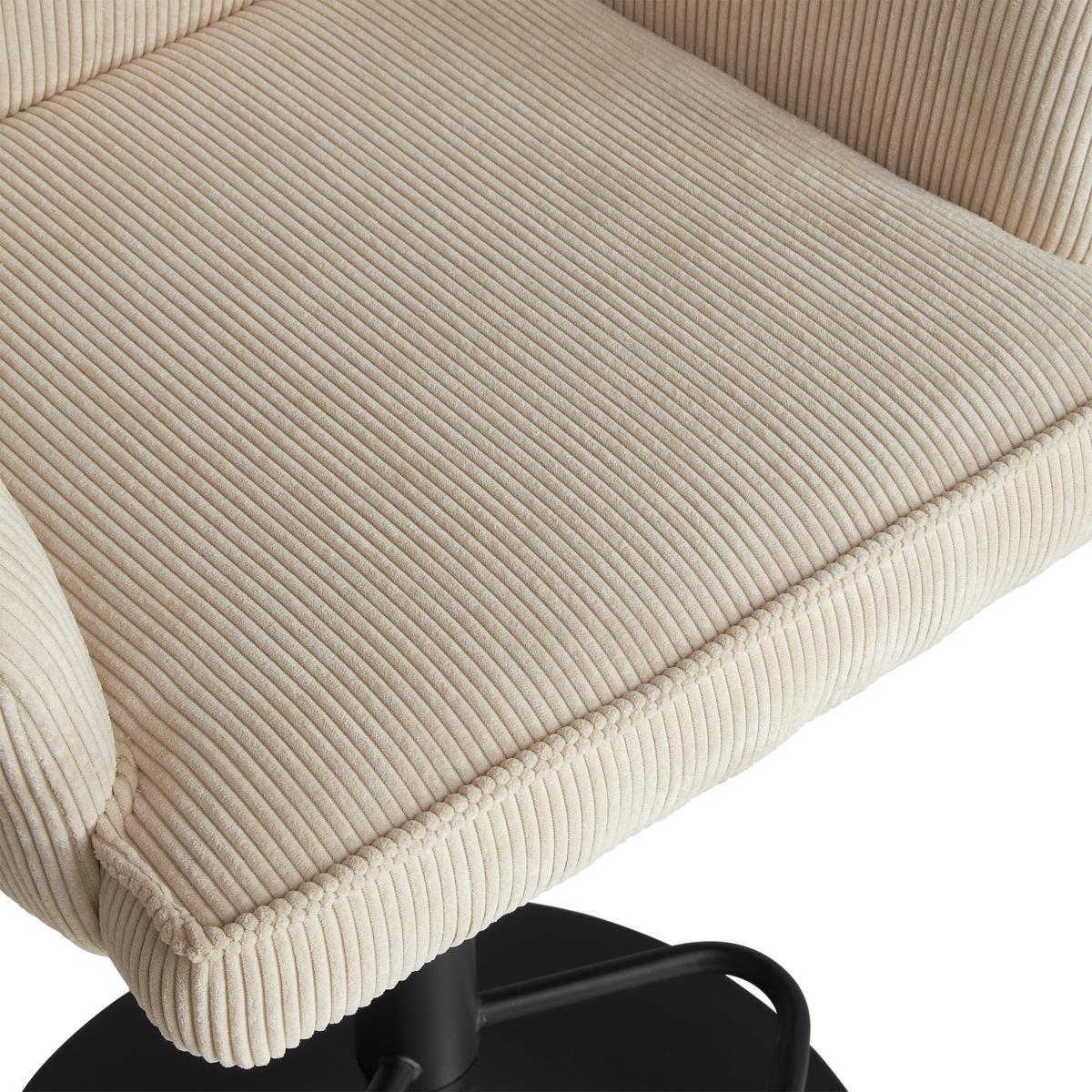 Barhocker Kai Beige Höhenverstellbar Mit Lehne - Beige/Schwarz, KONVENTIONELL, Textil/Metall (57/100-121/57cm) - MID.YOU