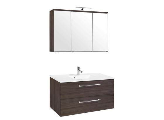 Badezimmer Mailand 100 cm Eiche Dekor - Eichefarben/Weiß, MODERN, Holzwerkstoff/Kunststoff (100/47cm) Badezimmer Mailand 100 cm Eiche Dekor - Eichefarben/Weiß, MODERN, Holzwerkstoff/Kunststoff (100/47cm)