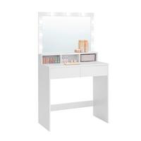 Toaletní stolek š. 80 cm, bílý - bílá, Trend, kompozitní dřevo/sklo (80/40/140cm) - Boxxx