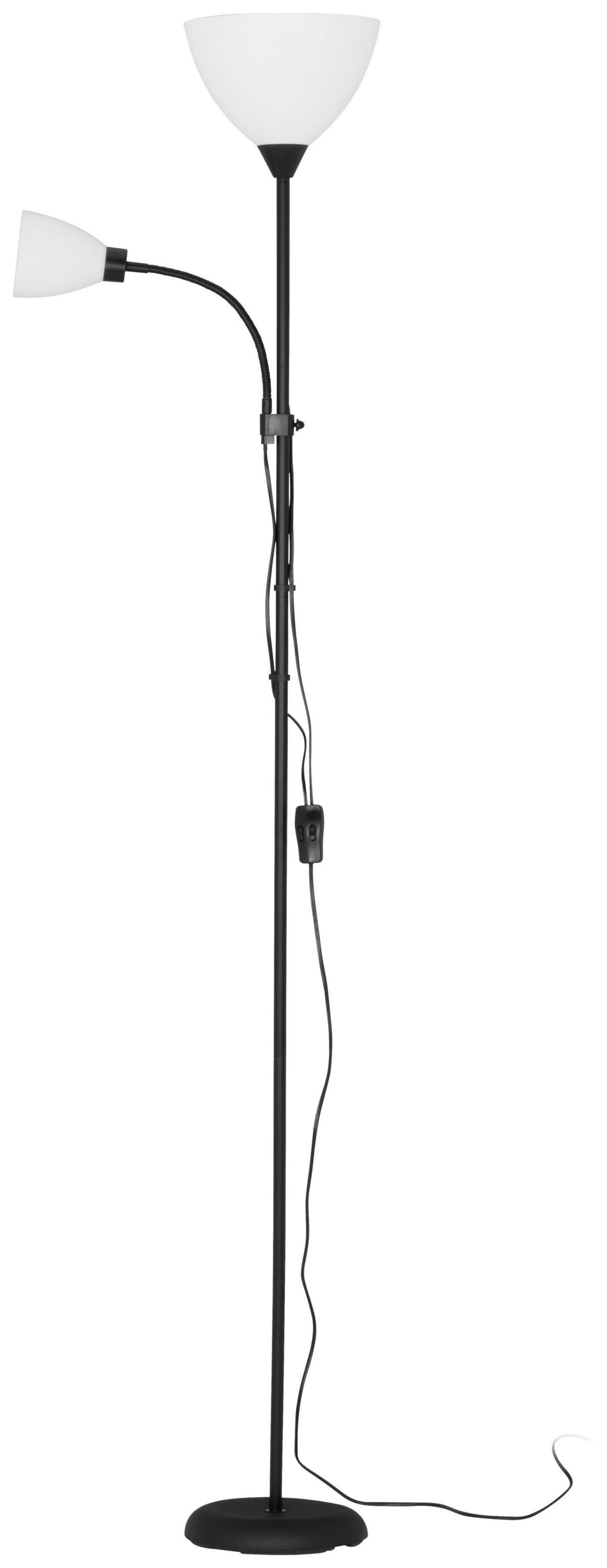 Stehleuchte Doris - Klar/Schwarz, KONVENTIONELL, Kunststoff/Metall (23,5/23,0cm) - Ondega