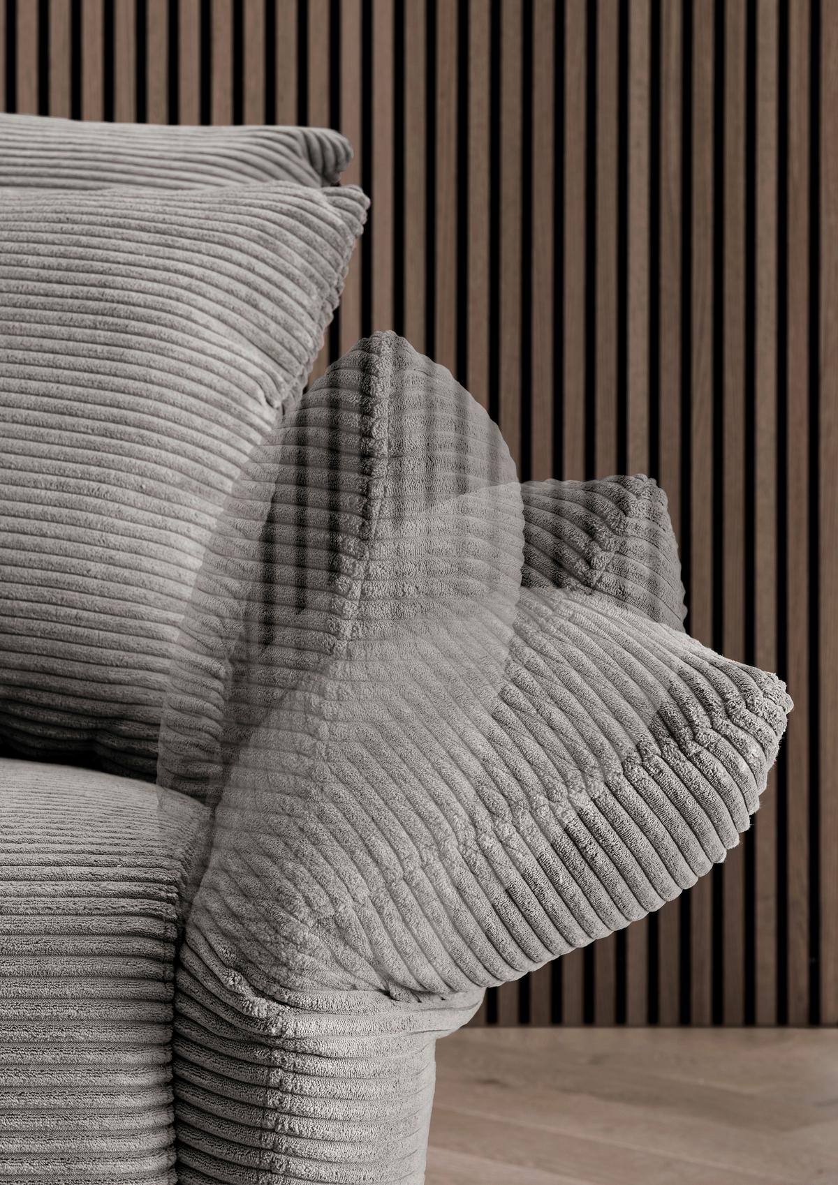 Ecksofa Vanilla Graubraun S: 178/264-302 cm - Graubraun/Schwarz, Design, Textil (178/264-302cm) - Livetastic