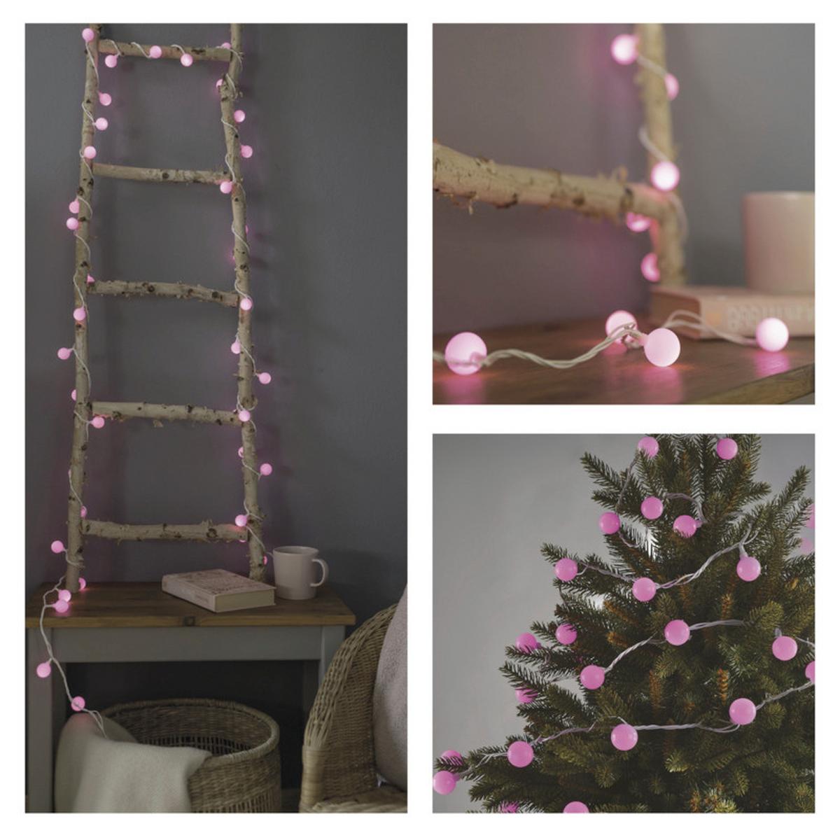 DEKORAČNÉ LED SVIETIDLO ružová - biela, Design, kov/plast (4cm)