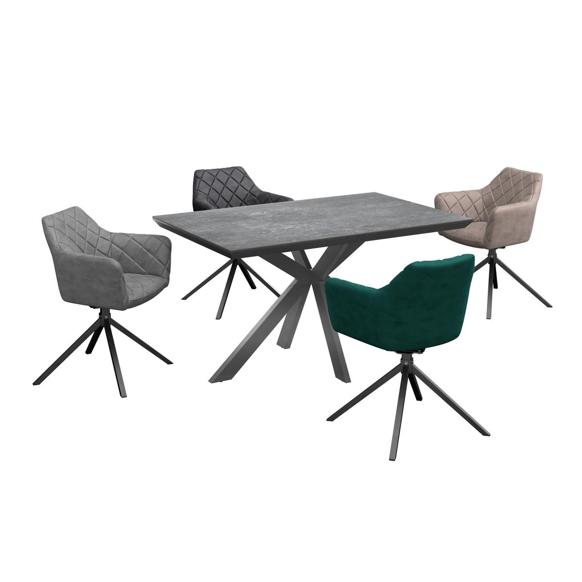 Esstisch Steve 140x90 Cm Schwarz - Schwarz, MODERN, Keramik/Holzwerkstoff (140/76/90cm)