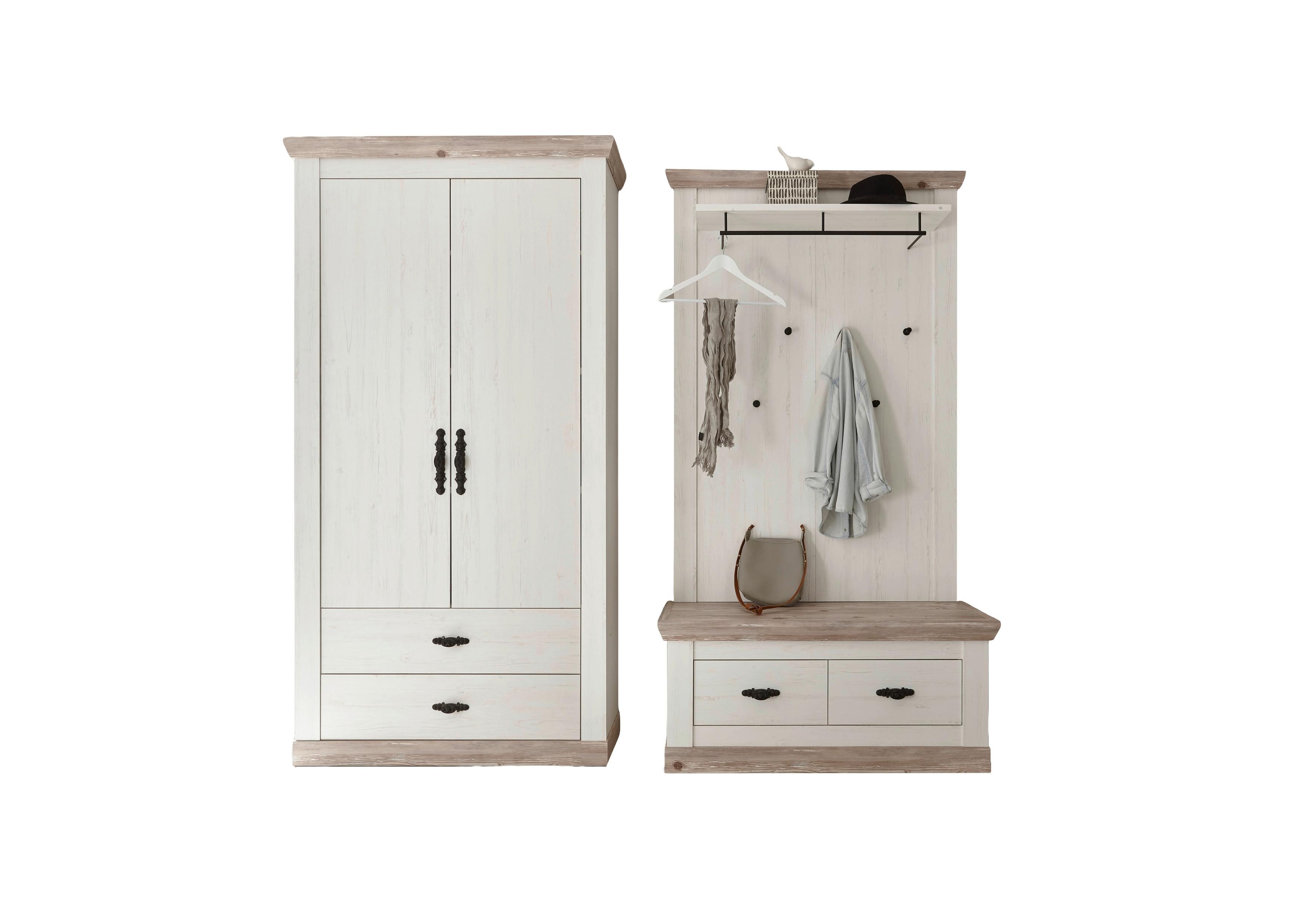 Garderobe Florenz Pinienfarbe/hellbraun 224cm
