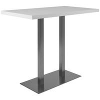 Bartisch Quadrato 120 Bartisch - Edelstahlfarben/Weiß, Design, Holzwerkstoff/Metall (120/70/105cm) - MID.YOU
