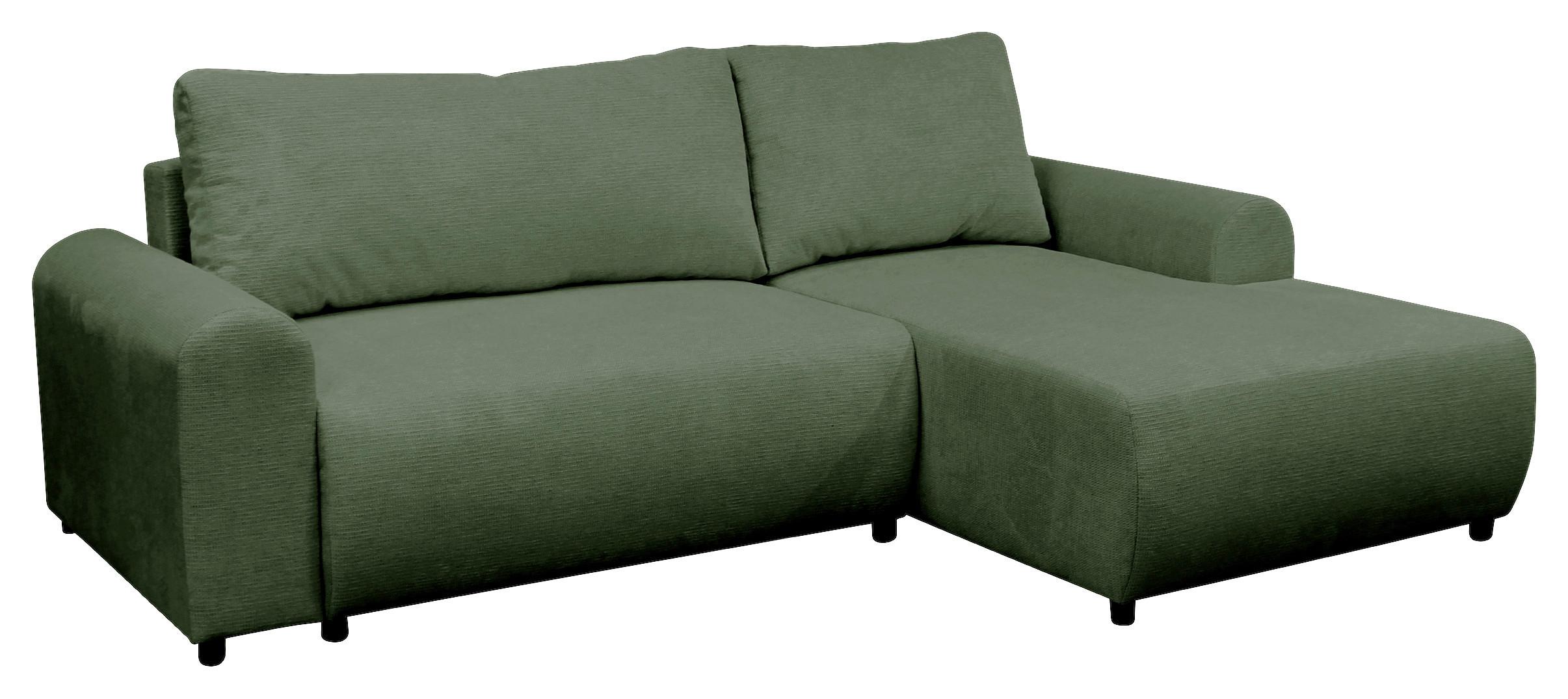 Ecksofa Velo Grün S: 250x160 cm - Schwarz/Grün, Design, Textil (250/160cm) - MID.YOU