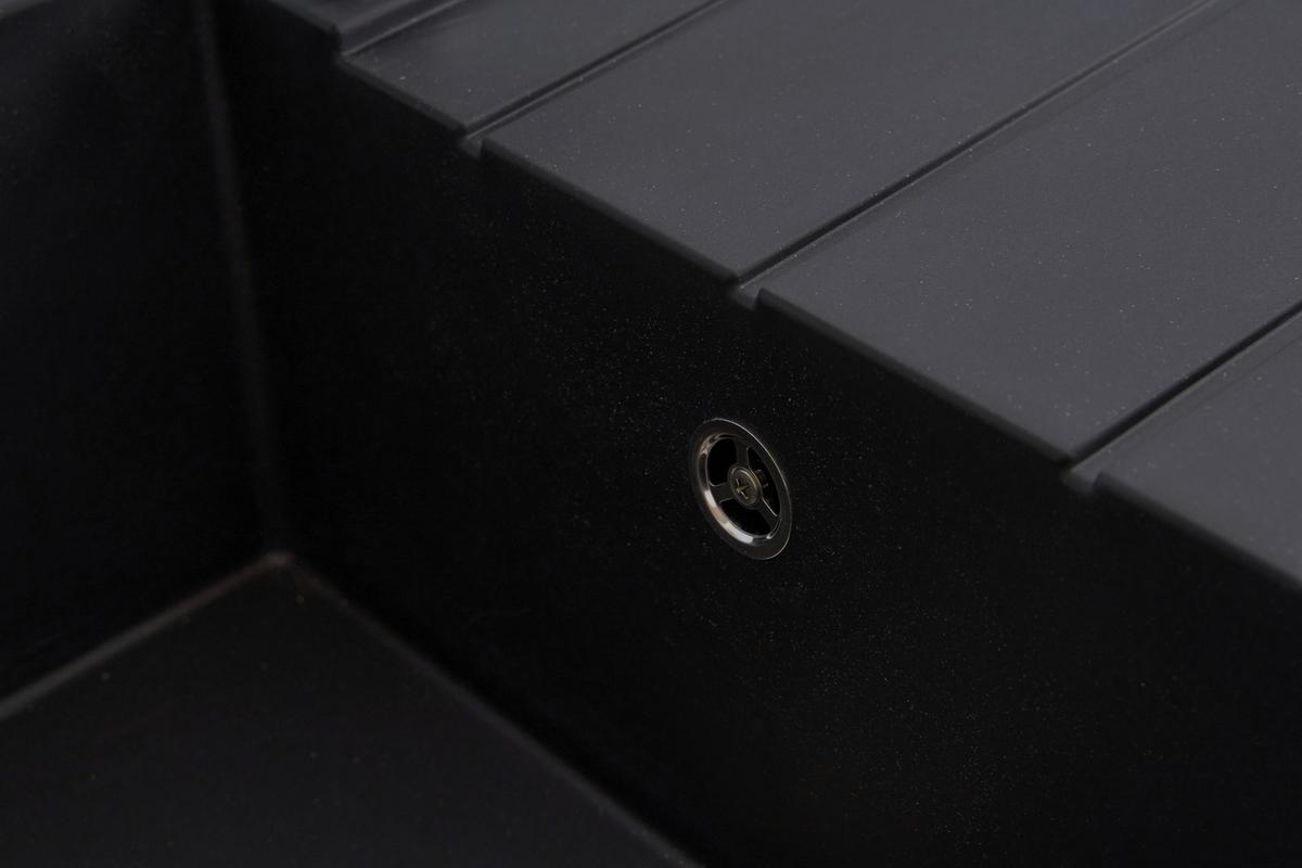 Spüle Houston Schwarz 62x21 cm - Schwarz, Basics, Glas/Kunststoff (62/21/50cm) - Respekta