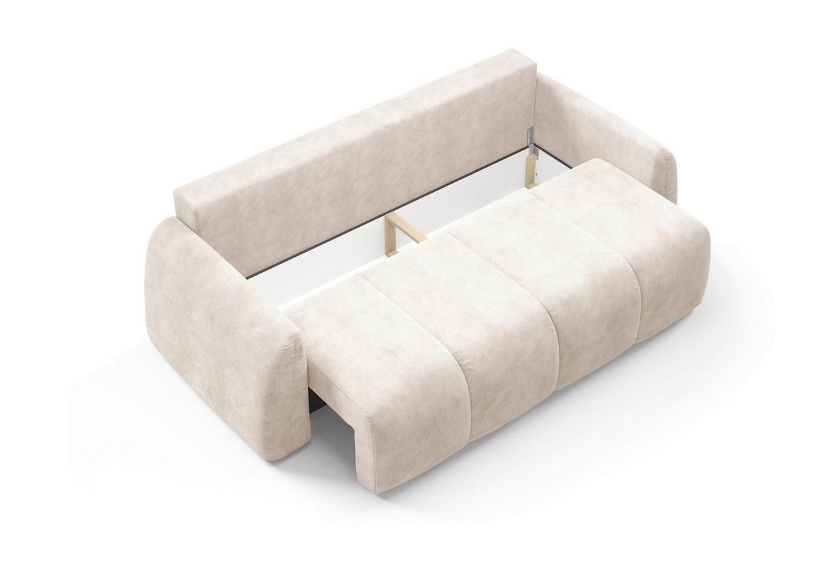 Schlafsofa Geronimo Beige B: 252cm - Beige/Schwarz, Design, Textil (252/93/167cm) - Livetastic