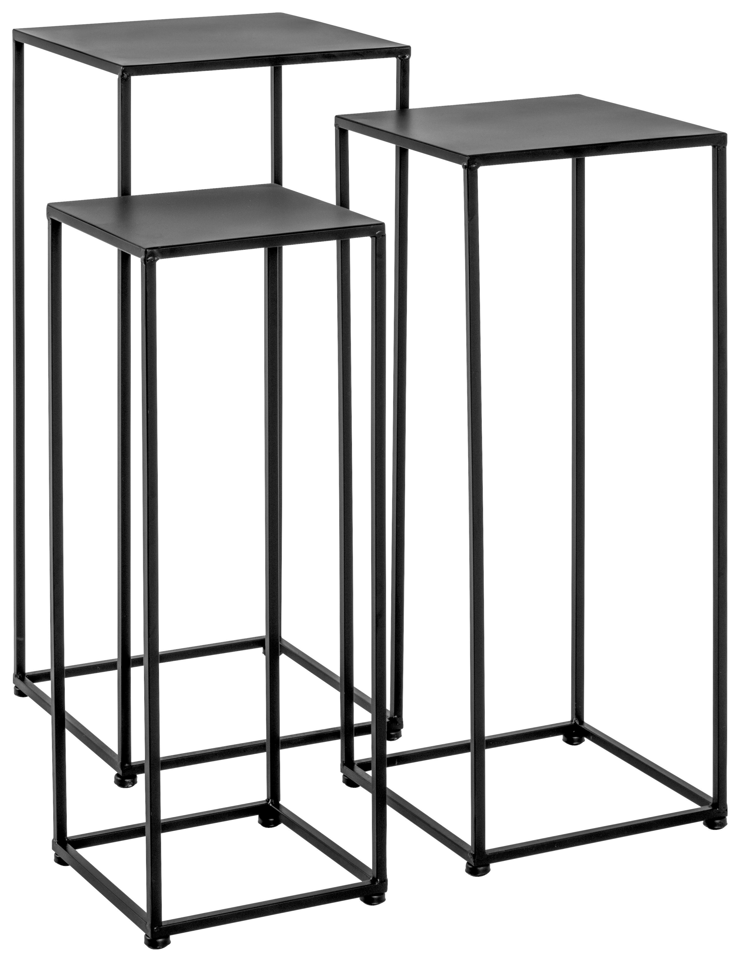 Blumentisch 3er-Set Metall Schwarz Cardiff - MODERN, Metall
