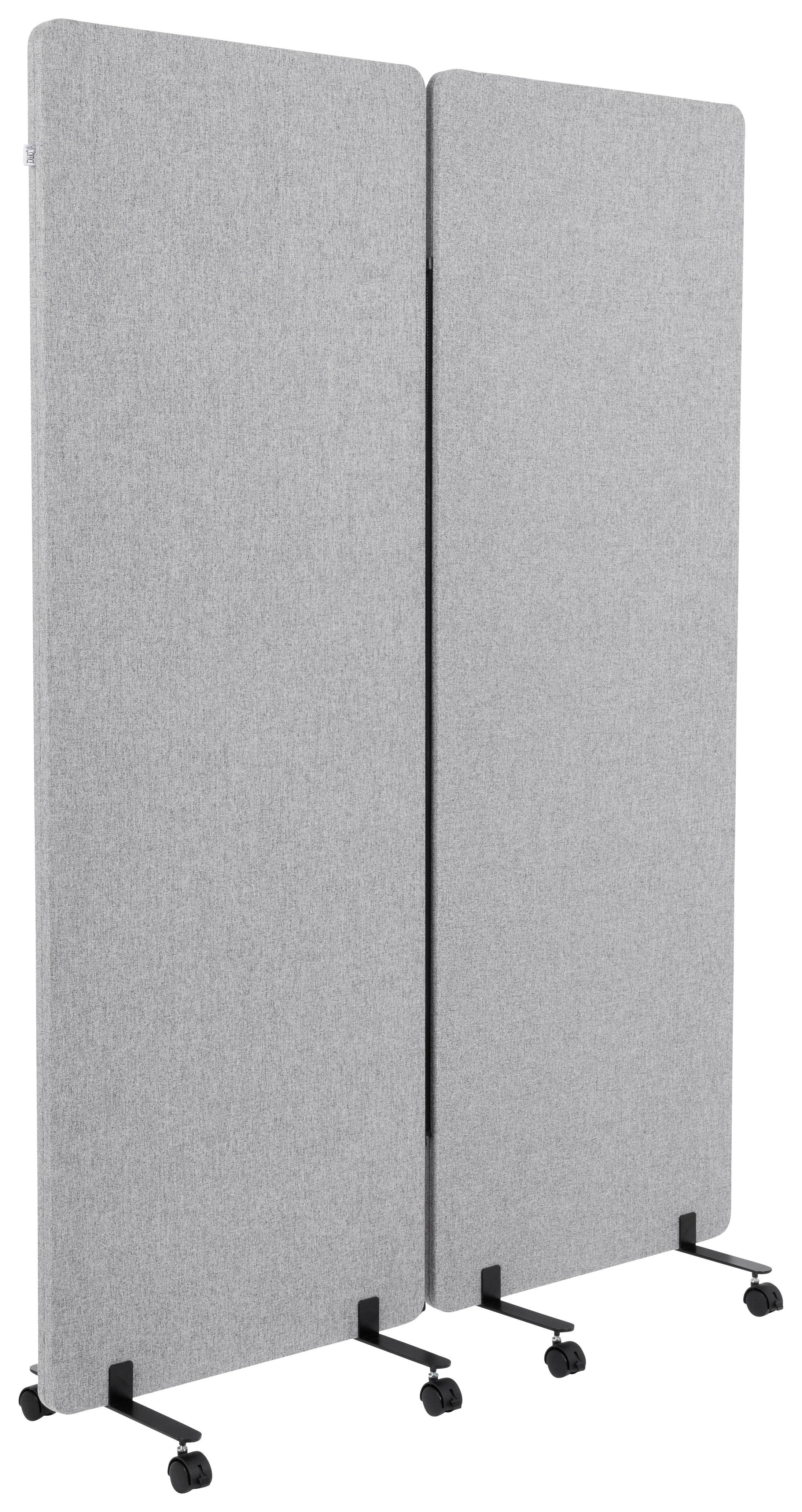 Trennwand Flexmiut - Hellgrau, Basics, Kunststoff/Textil (60/177/35cm) - MID.YOU