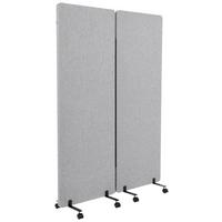 Trennwand Flexmiut - Hellgrau, Basics, Kunststoff/Textil (60/177/35cm) - MID.YOU