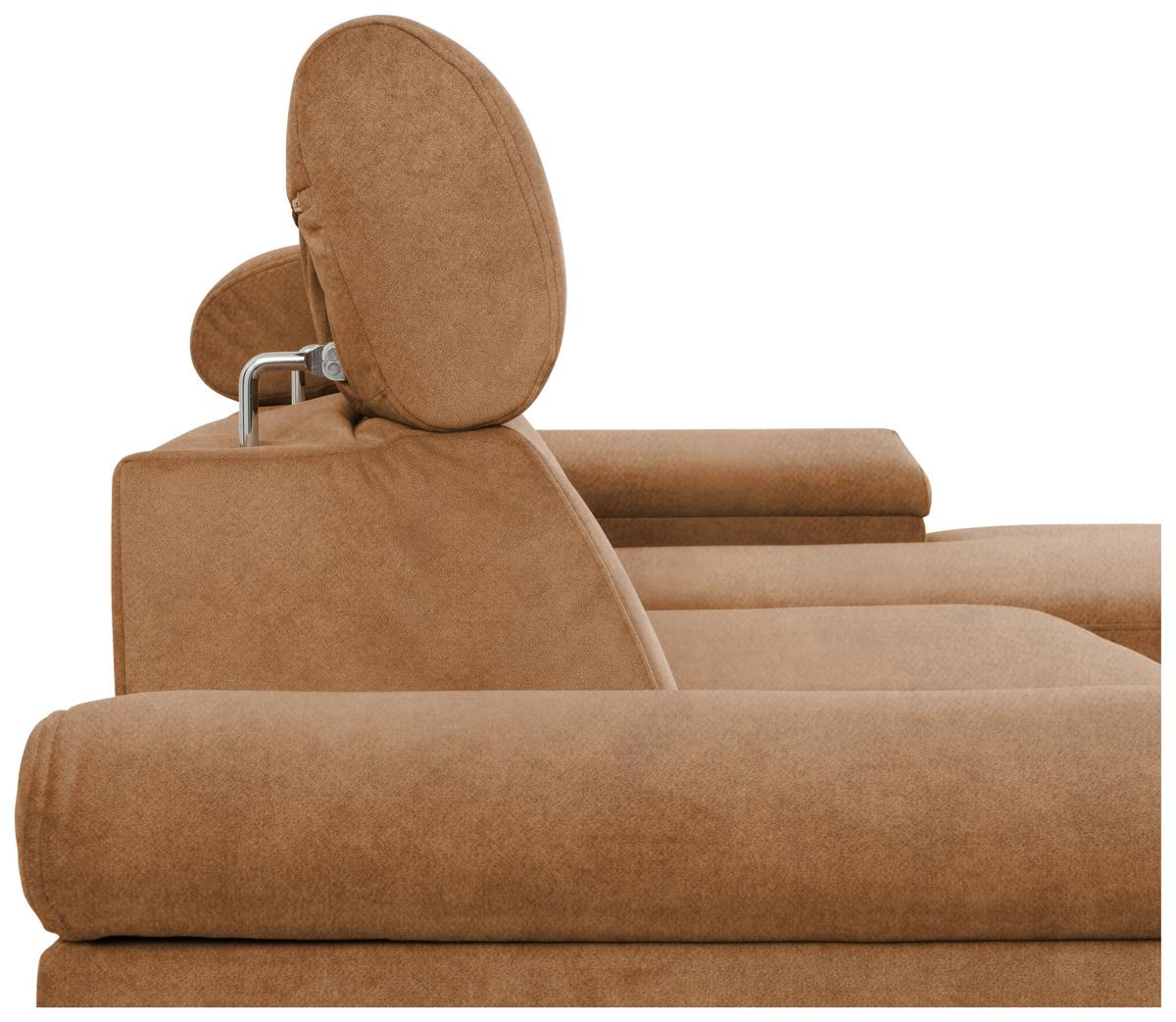 Eckschlafsofa Santi Bernsteinfarben S: 176/2578 cm - Bernsteinfarben/Schwarz, MODERN, Textil (258/176cm) - MID.YOU