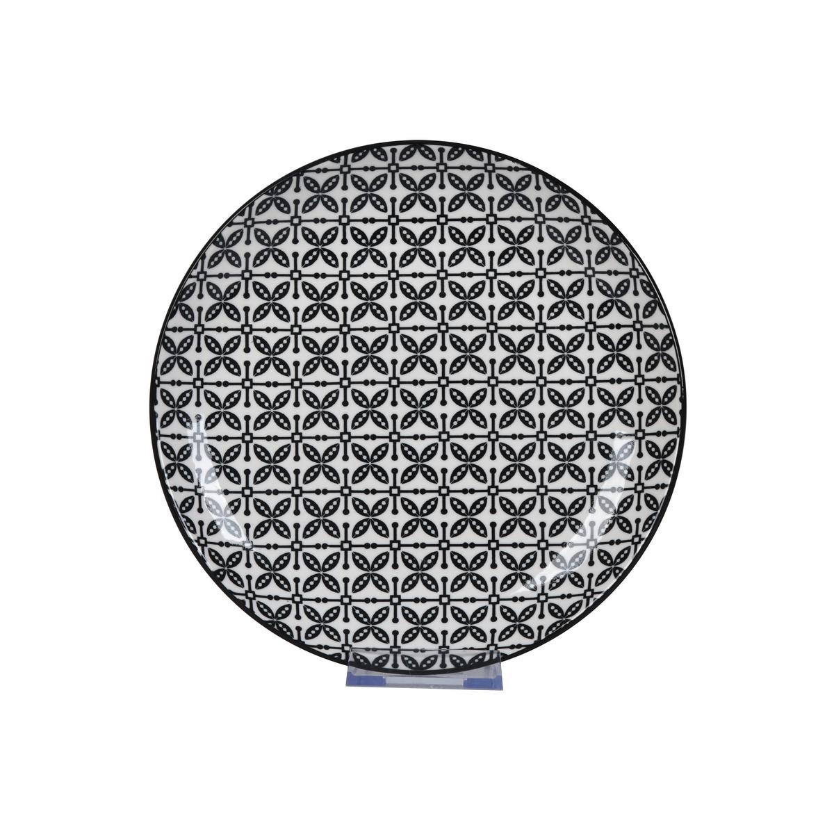 Dezertní talířek SHIVA - bílá/černá, Lifestyle, keramika (20,4/2,5cm) - Mömax