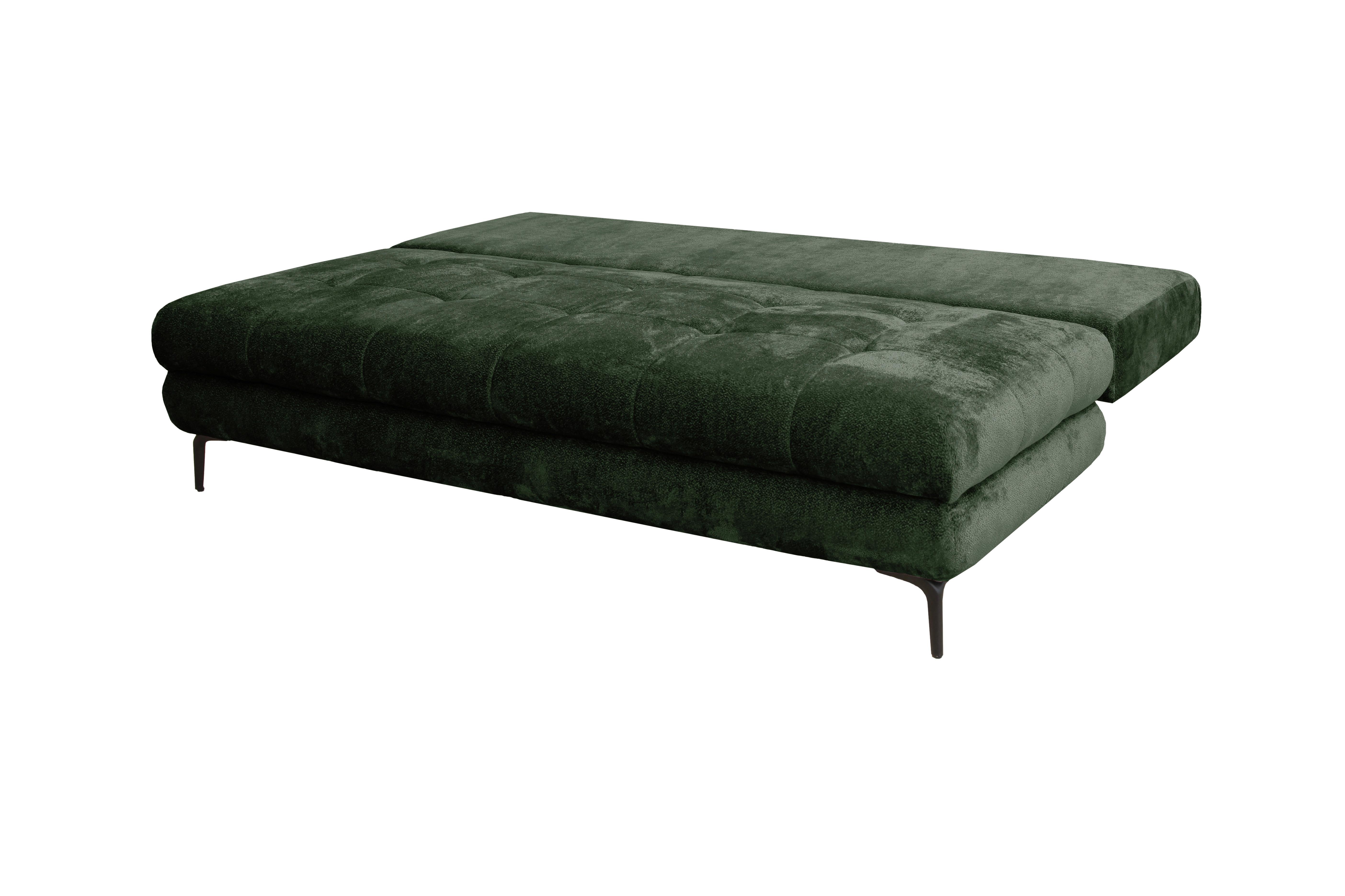Schlafsofa Perla Grün B: 203 cm - Dunkelgrün, ROMANTIK / LANDHAUS, Holz/Textil (203/76-94/96cm)