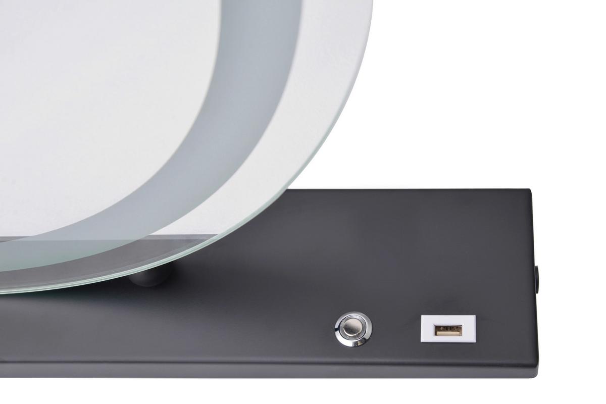 Wandspiegel Led Schwarz B: 53 Cm - Schwarz, Basics, Glas/Holzwerkstoff (53/10/60cm) - Kayoom