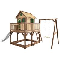 Spielturm A030.152.90 - Weiß/Braun, KONVENTIONELL, Holz/Kunststoff (541/291/277cm) - Ambia Garden