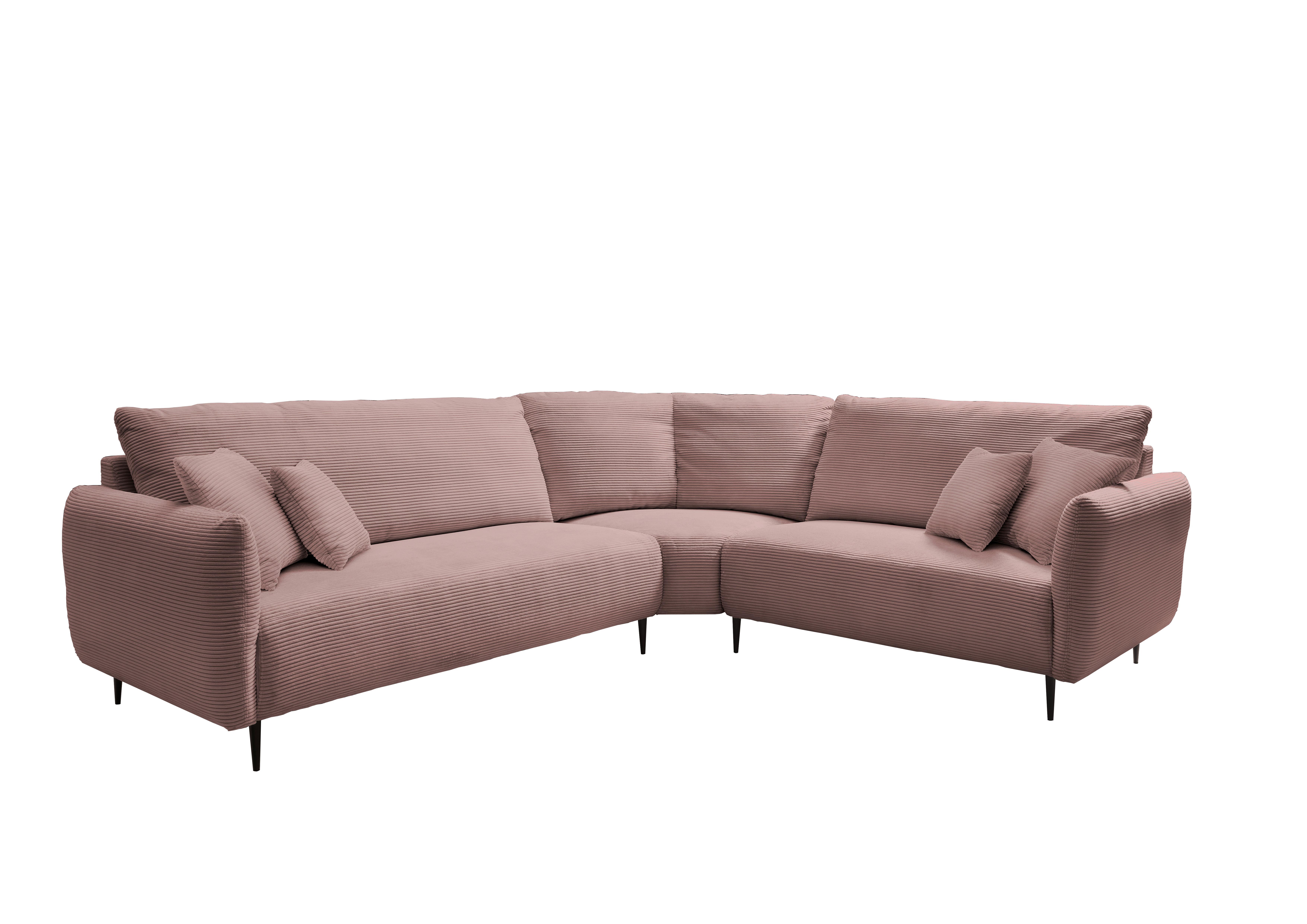 Ecksofa Vanilla Rosa S: 294x256 cm - Schwarz/Rosa, Design, Textil (294/256cm) - Livetastic