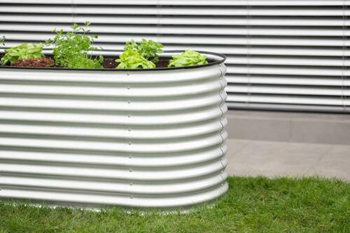 HOCHBEET METALL HOCHBEET OVAL 160 CM - Silberfarben, Basics, Metall (160/82/80cm)