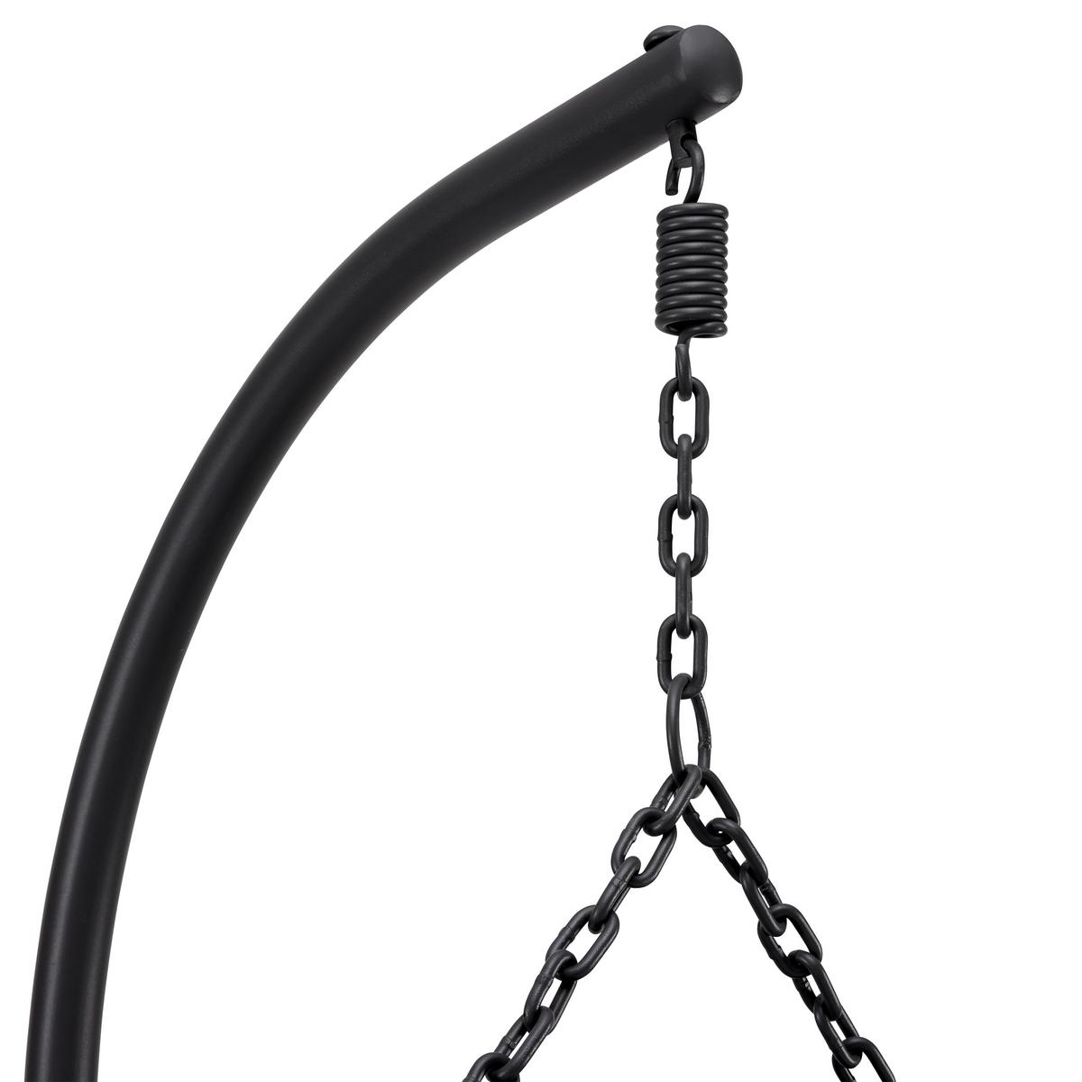 Závěsné křeslo ENEA tmavě šedé - černá/tmavě šedá, Moderní, kov/textil (133/205/120cm) - Bessagi Garden