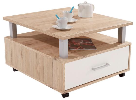 Couchtisch mit 2 Schubladen Duo San Remo Hell Dekor - Eichefarben/Weiß, KONVENTIONELL, Holzwerkstoff (75/45/75cm) Couchtisch mit 2 Schubladen Duo San Remo Hell Dekor - Eichefarben/Weiß, KONVENTIONELL, Holzwerkstoff (75/45/75cm)