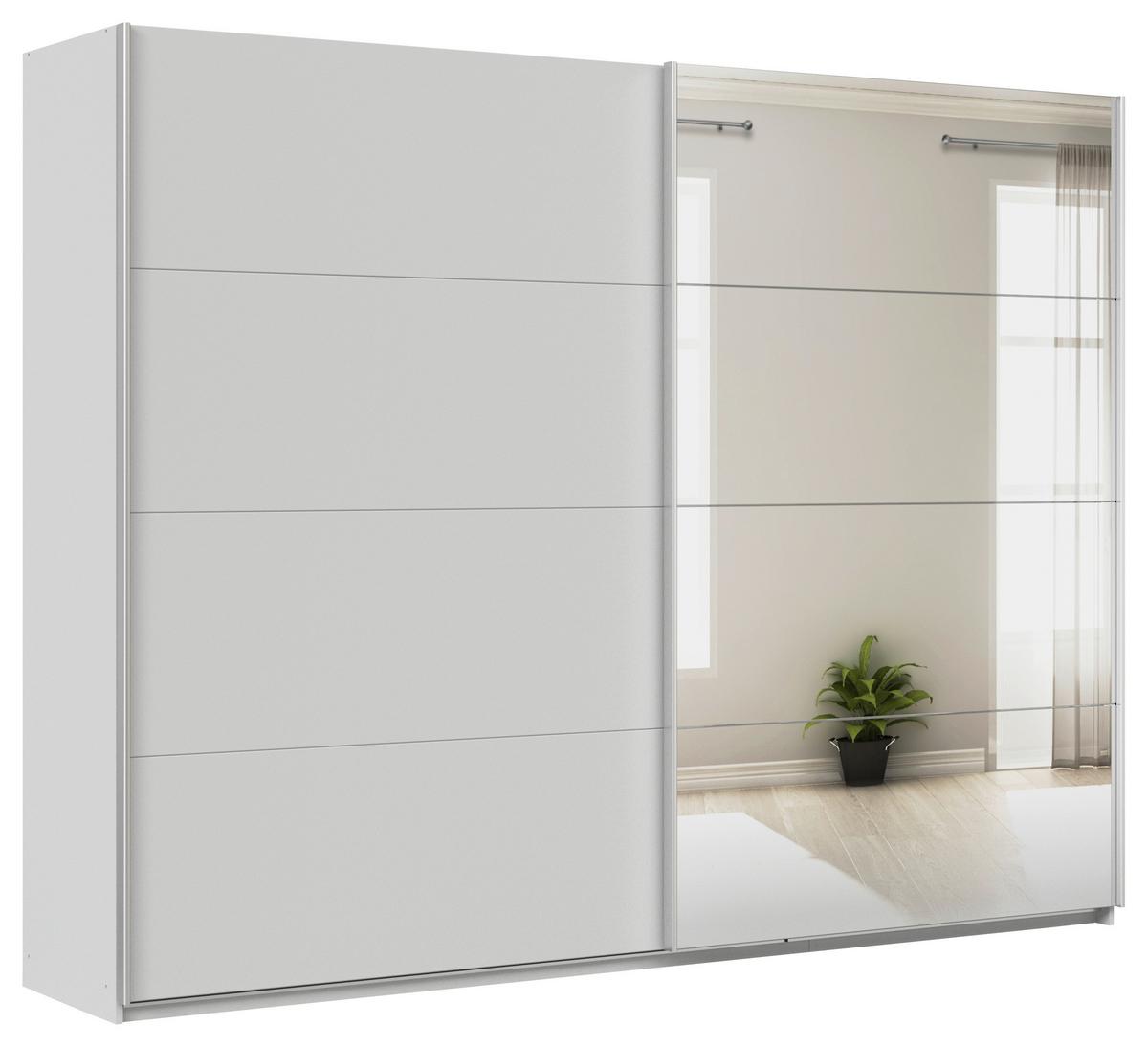 Schwebetürenschrank + Spiegel B: 271cm Feldkirch Seidengrau - Silberfarben/Hellgrau, MODERN, Holzwerkstoff (271/210/62cm)