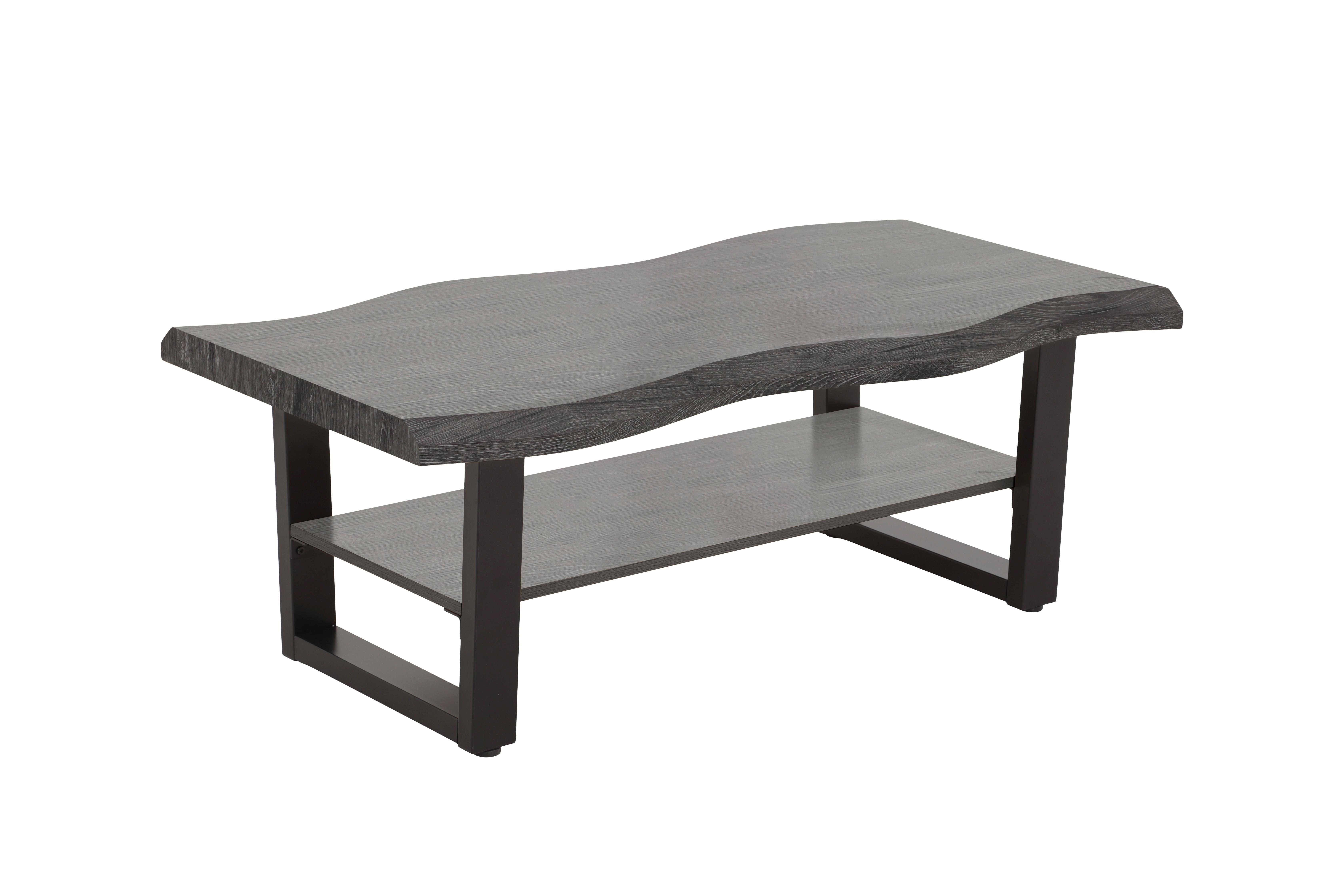 Couchtischset Gabriel Grau L: 110 cm - Schwarz/Grau, Design, Holzwerkstoff/Metall (110/60/42cm) - Livetastic