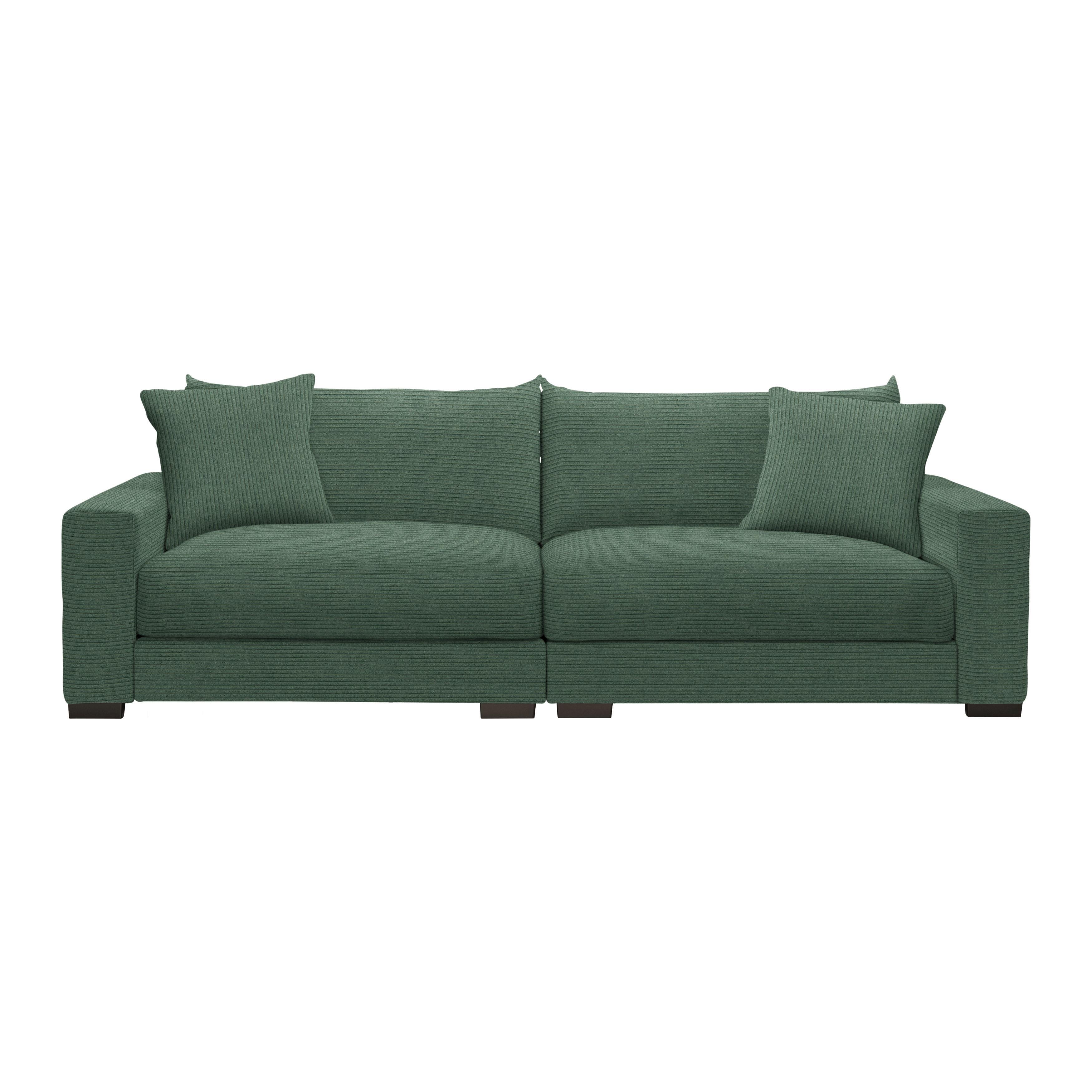Mega pohovka PEDRO 1200, tmavě zelený manšestr - tmavě zelená, Moderní, kov/dřevo (261/83/124cm) - Mömax